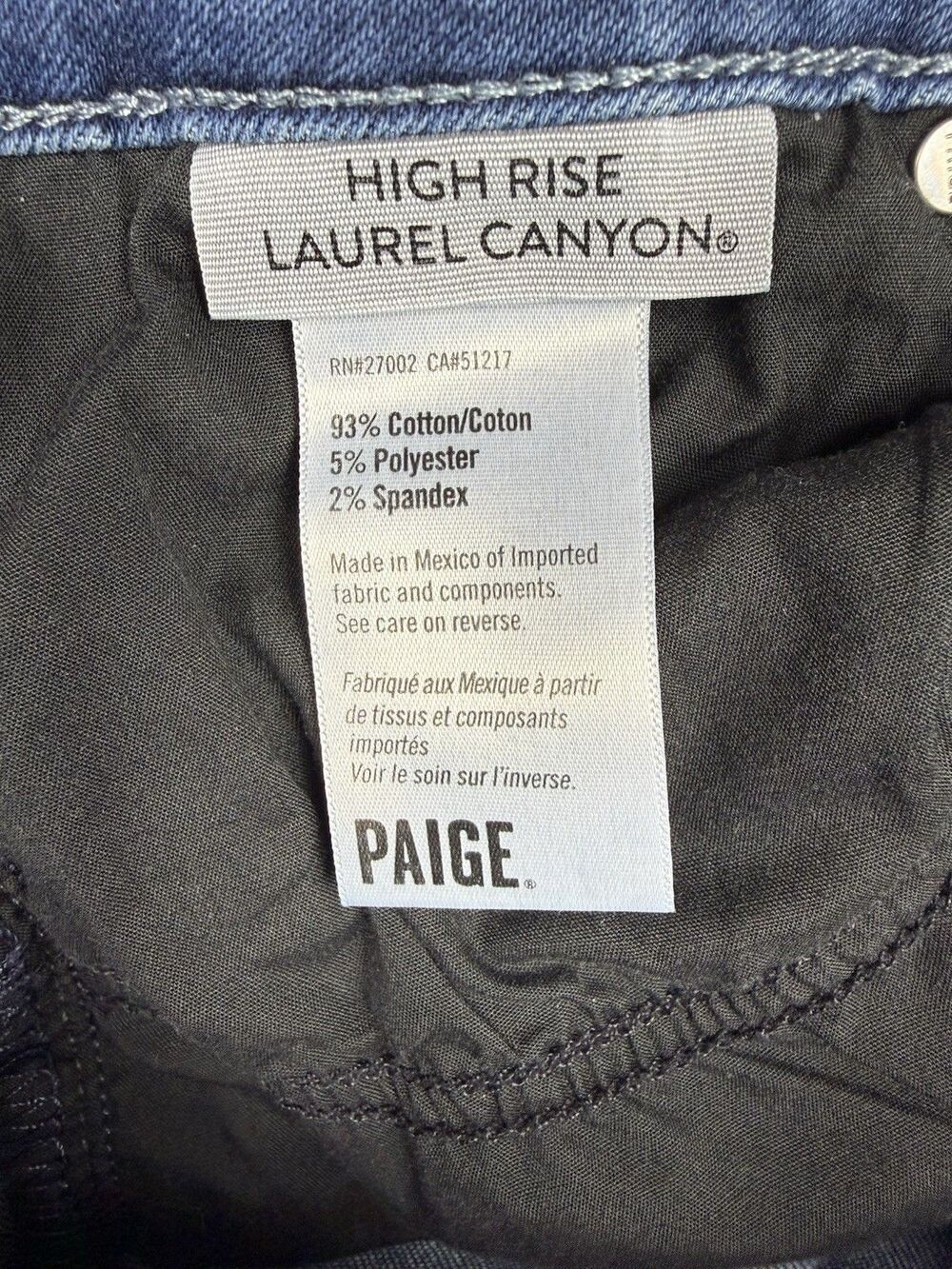 Paige High Rise Laurel Canyon Jeans Womens Bootcut Denim Size 29 Stretch - Picture 6 of 9